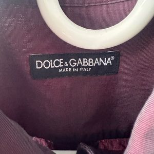 Women's 42 Dolce & Gabbana maroon button down dress shirt